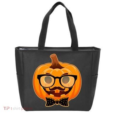 Halloween Hipster Pumpkin Tote Bag