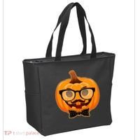 Halloween Hipster Pumpkin Tote Bag thumb 2