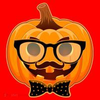 Halloween Hipster Pumpkin Santa Hat thumb 1