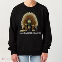 Halloween Is Coming Witch Brooms Throne Women's Sweatshirt thumb 0