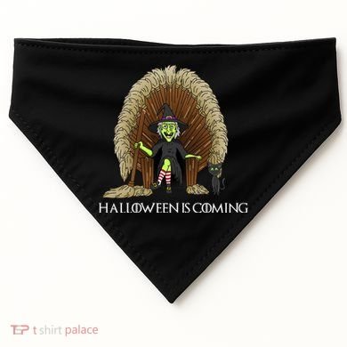 Halloween Is Coming Witch Brooms Throne USA-Made Doggie Bandana