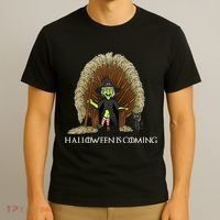 Halloween Is Coming Witch Brooms Throne T-Shirt thumb 3