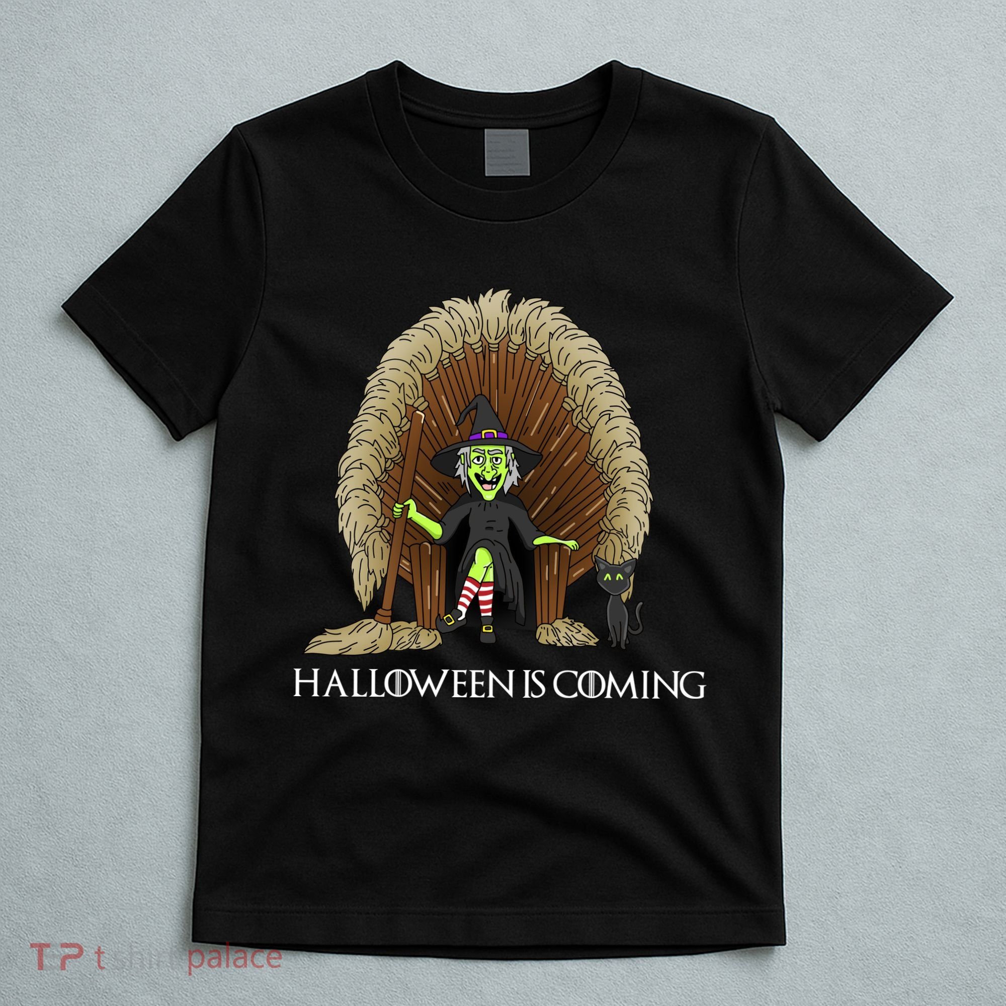 Halloween Is Coming Witch Brooms Throne T-Shirt