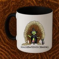 Halloween Is Coming Witch Brooms Throne Coffee Mug thumb 2