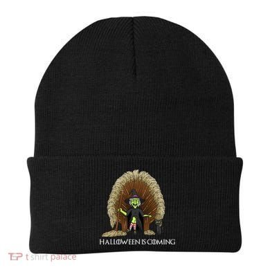 Halloween Is Coming Witch Brooms Throne Beanie