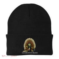 Halloween Is Coming Witch Brooms Throne Beanie thumb 0