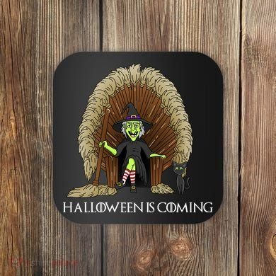 Halloween Is Coming Witch Brooms Throne Coaster