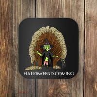 Halloween Is Coming Witch Brooms Throne Coaster thumb 0