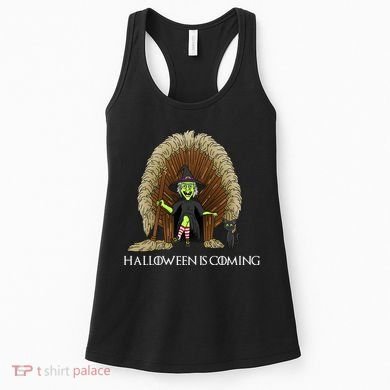 Halloween Is Coming Witch Brooms Throne Women's Tank Top