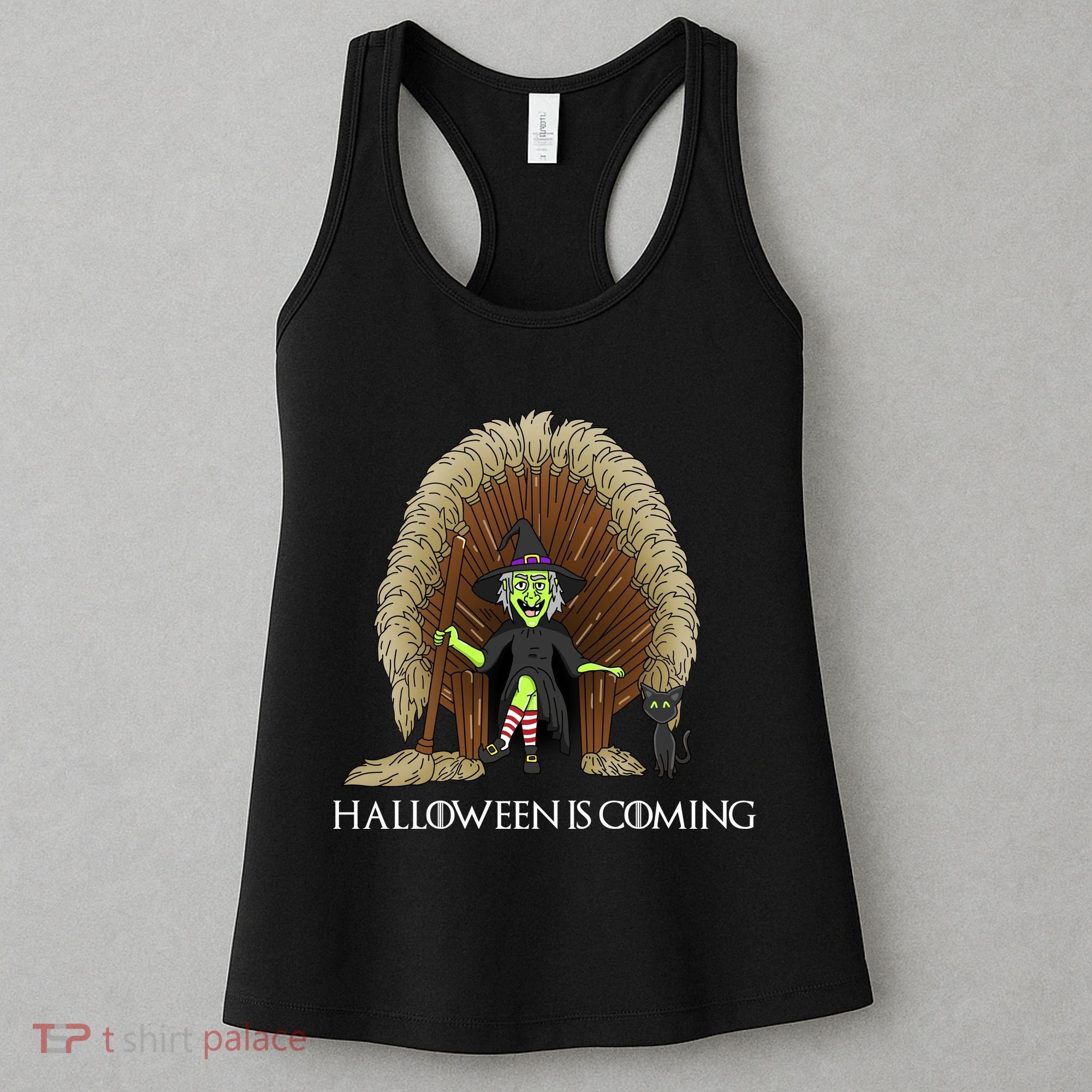 Halloween Is Coming Witch Brooms Throne Women's Tank Top
