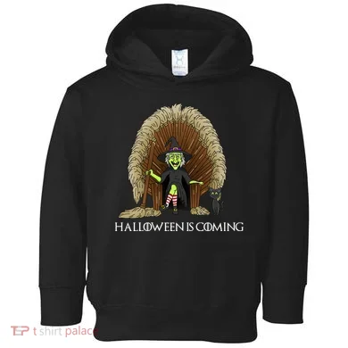 Halloween Is Coming Witch Brooms Throne Toddler Hoodie