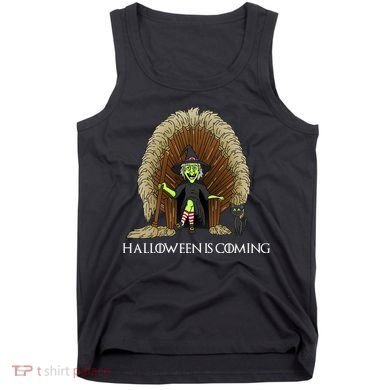 Halloween Is Coming Witch Brooms Throne Tank Top