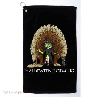 Halloween Is Coming Witch Brooms Throne Golf Towel
