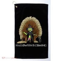 Halloween Is Coming Witch Brooms Throne Golf Towel thumb 0