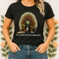 Halloween Is Coming Witch Brooms Throne Women's T-Shirt thumb 2
