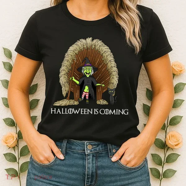 Halloween Is Coming Witch Brooms Throne Women's T-Shirt