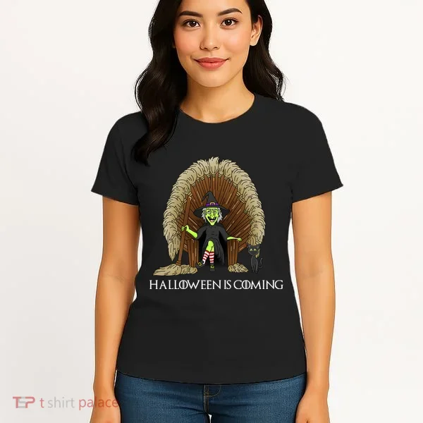 Halloween Is Coming Witch Brooms Throne Women's T-Shirt