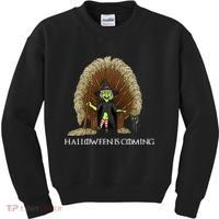 Halloween Is Coming Witch Brooms Throne Kids Sweatshirt thumb 0