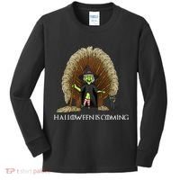 Halloween Is Coming Witch Brooms Throne Kids Long Sleeve Shirt thumb 0