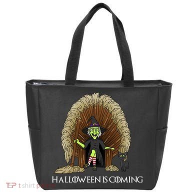 Halloween Is Coming Witch Brooms Throne Tote Bag