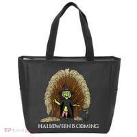 Halloween Is Coming Witch Brooms Throne Tote Bag thumb 0