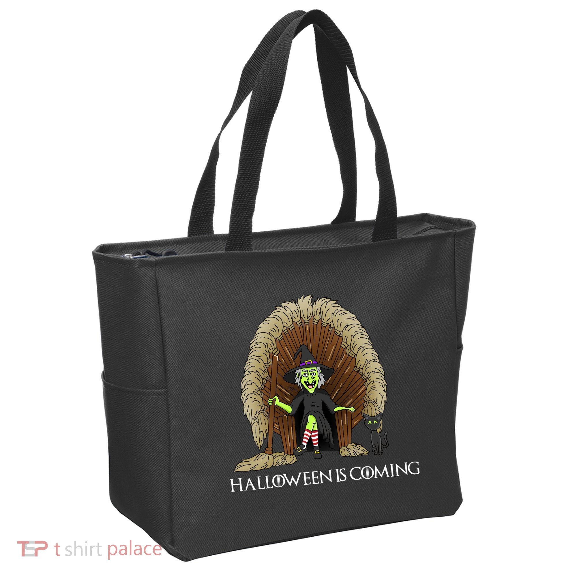 Halloween Is Coming Witch Brooms Throne Tote Bag