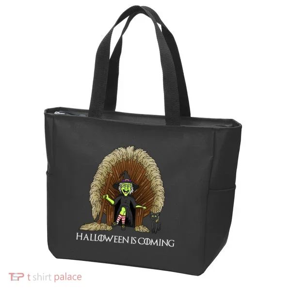 Halloween Is Coming Witch Brooms Throne Tote Bag