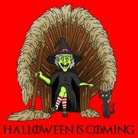 Halloween Is Coming Witch Brooms Throne Santa Hat thumb 1