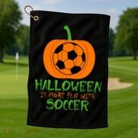Halloween Is More Fun With Soccer Golf Towel thumb 1