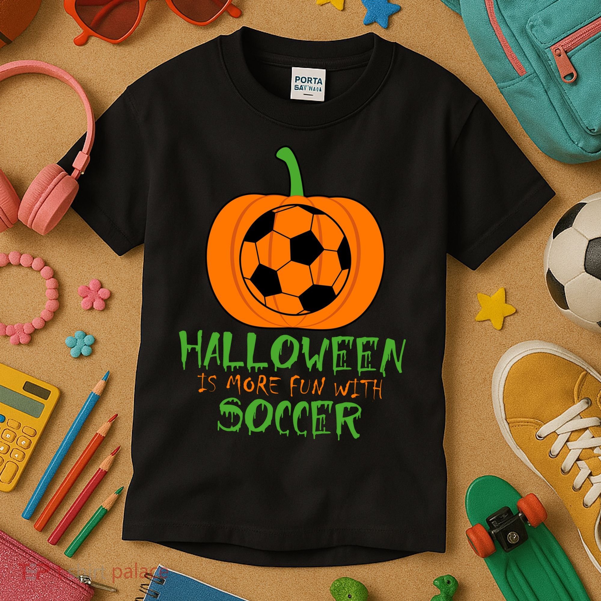 Halloween Is More Fun With Soccer Kids T-Shirt