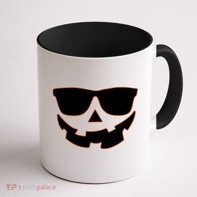 Halloween Jack-O- Lantern With Shades Coffee Mug back