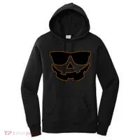 Halloween Jack-O- Lantern With Shades Women's Hoodie thumb 0