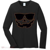 Halloween Jack-O- Lantern With Shades Women's Long Sleeve Shirt thumb 0