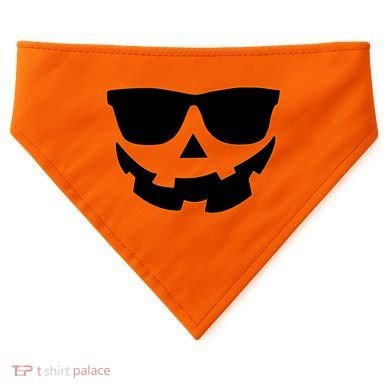 Halloween Jack-O- Lantern With Shades USA-Made Doggie Bandana