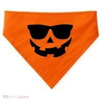 Halloween Jack-O- Lantern With Shades USA-Made Doggie Bandana thumb 0