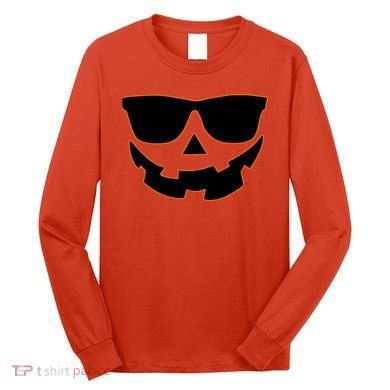 Halloween Jack-O- Lantern With Shades Long Sleeve Shirt