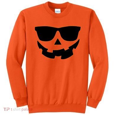 Halloween Jack-O- Lantern With Shades Sweatshirt