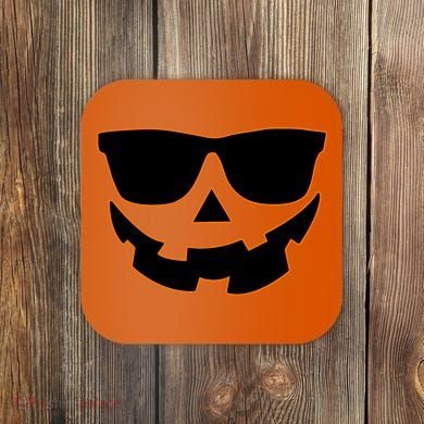 Halloween Jack-O- Lantern With Shades Coaster