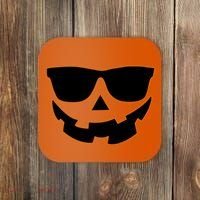 Halloween Jack-O- Lantern With Shades Coaster thumb 0