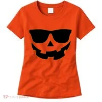 Halloween Jack-O- Lantern With Shades Women's T-Shirt thumb 0