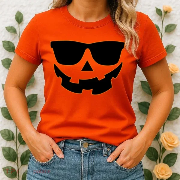 Halloween Jack-O- Lantern With Shades Women's T-Shirt
