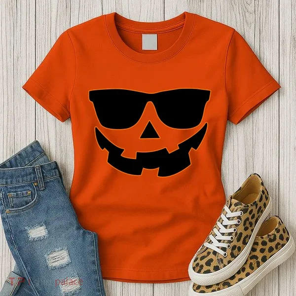Halloween Jack-O- Lantern With Shades Women's T-Shirt