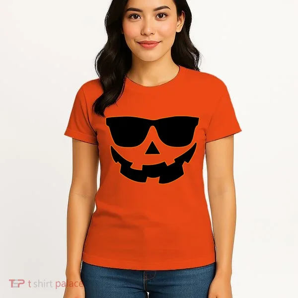 Halloween Jack-O- Lantern With Shades Women's T-Shirt