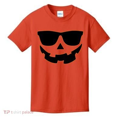 Halloween Jack-O- Lantern With Shades Kids T-Shirt