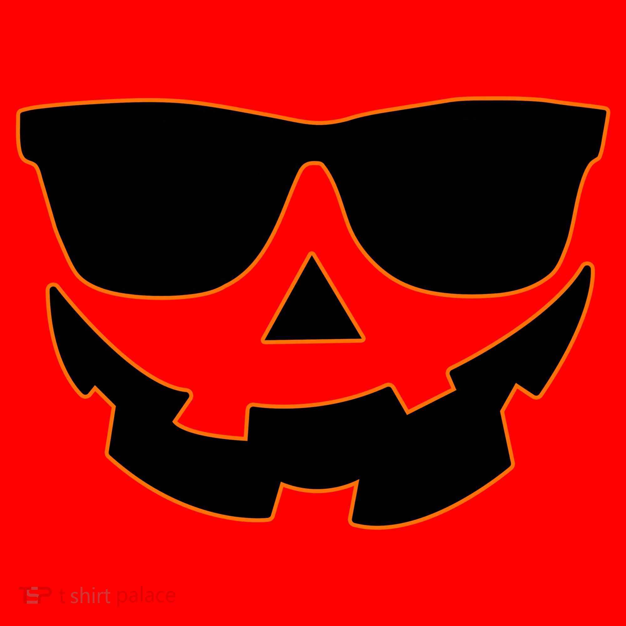 Halloween Jack-O- Lantern With Shades Santa Hat