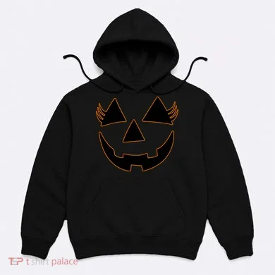 Halloween Jack-O-Lantern With Lashes Hoodie
