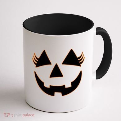 Halloween Jack-O-Lantern With Lashes Coffee Mug back