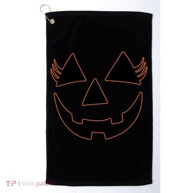 Halloween Jack-O-Lantern With Lashes Golf Towel