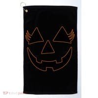 Halloween Jack-O-Lantern With Lashes Golf Towel thumb 0