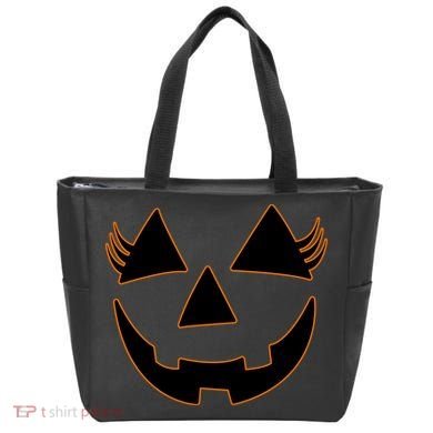 Halloween Jack-O-Lantern With Lashes Tote Bag
